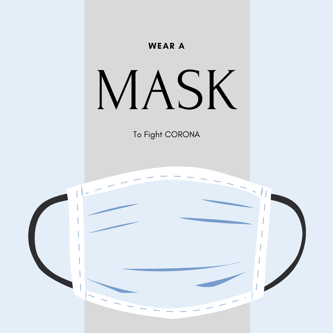 Mask COVID illustration: Wear a Mask to Fight COVID19 - CORONA Mask Illustration