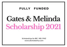 Gates and Melinda Scholarship 2020-2021 - Call for Applications